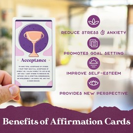 PURPLE CANYON Daily Affirmation Cards for Women and Men | Positive Affirmations for Mindfulness, Meditation, and Inspiration | Beautiful 52 Card Deck