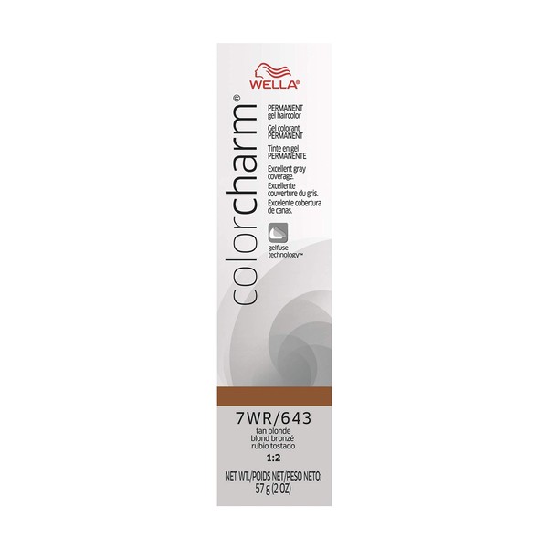 Wella Color Charm Permanent Gel Hair Color for Gray Coverage 7WR Tan Blonde
