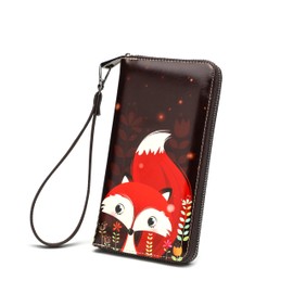 ANFUMAN Womens Wallet RFID Credit Card Holder Travel Leather Zipper Wallets for Women