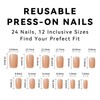 Medium Square Press on Nails White French Tip Fake Nails