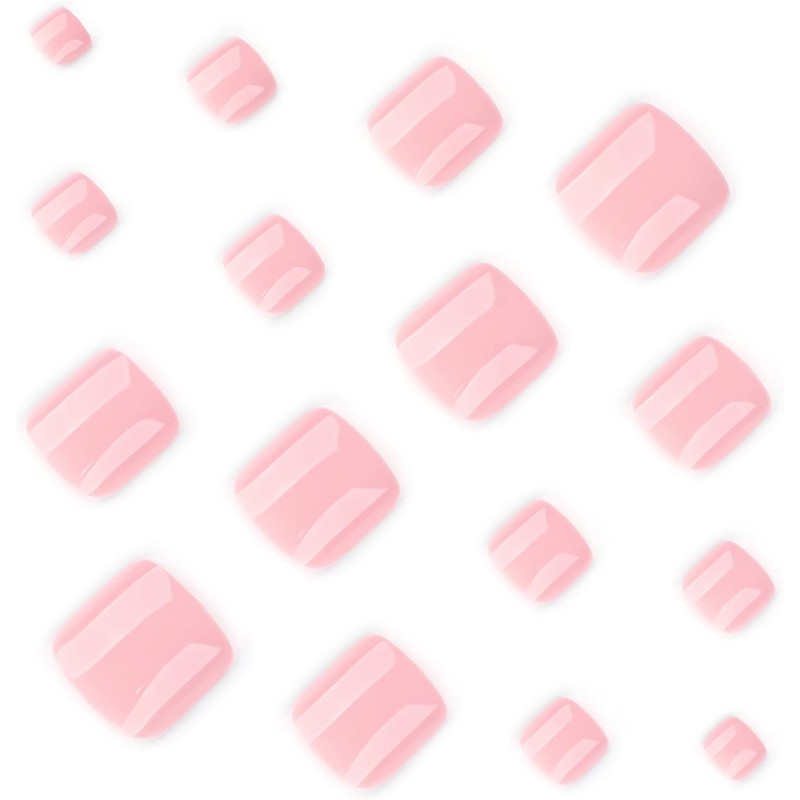 Uñas de Los Pies Postizas, 24Pcs Natural Francesas Uñas Postizas