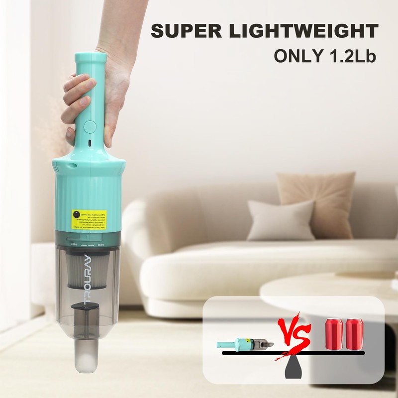 TROURAY 6-in-1 Rechargeable Household Stick Vacuum Cleaner, Convertible to Handheld,