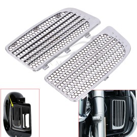 Unbranded Lower Fairing Radiator Screen Guard Grill Chrome For Harley CVO Road Glide FLTRU