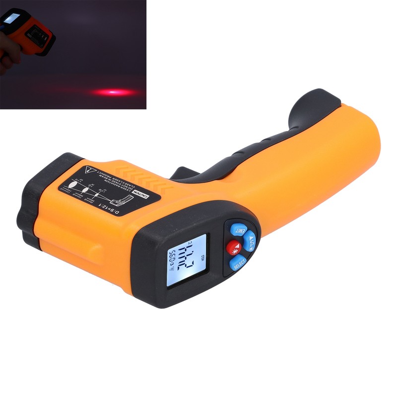 GM550 Infrared Thermometer Handheld Temperature Tester Digital NonContact Thermometer(Orange Yellow