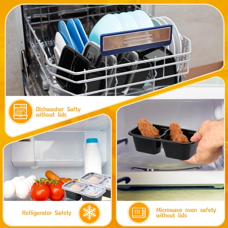 Teenyyou 20 Sets Reusable Snack Containers with Lids & Spoons