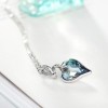 ZARD Love Heart Pendant Necklace in Blue Bezel Cut Austrian