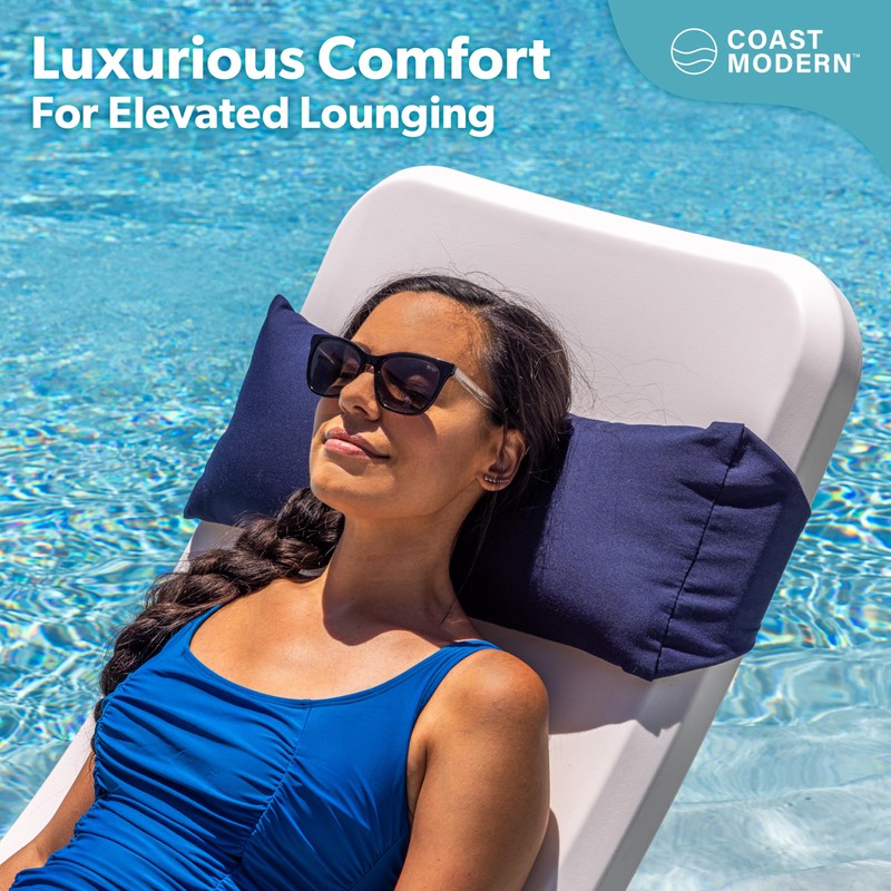 Coast Modern Outdoor Lounge Chair Pillow with Strap - Waterproof