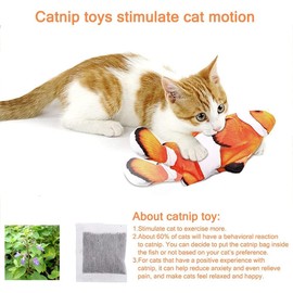 Juguetes Pez para Gatos - Juguete Interactivo Hierba Gatera, Pez de Simulación de Felpa Móvil con Carga USB, Suministros para Gatos Que Se Pueden Usar para Morder, Patear y Dormir