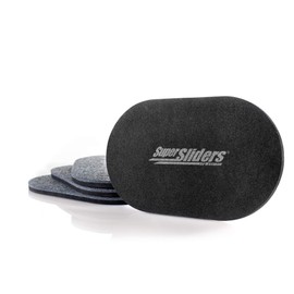 Super Sliders 4746595N Reusable XL Heavy Furniture Sliders for Hardwood Floors Felt Protectors, Grey, 4 Pack