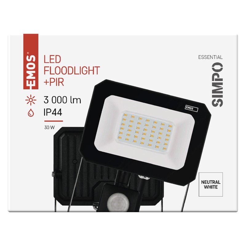EMOS SIMPO LED Spotlight 30 W with Motion Sensor Waterproof