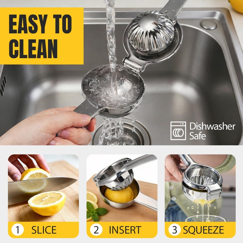 Sopito 304 Stainless Steel Lemon Squeezers Seedless Juicing for Kitchen