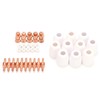 40Pcs Plasma Cutter Consumables Cutting Extended Electrode Electric Nozzle Ceramic