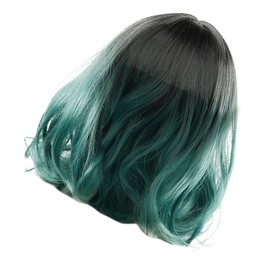 FRCOLOR 1pc Gradient Short Curly Wig for Women Natural-looking Synthetic Hairpiece Straight Lightweight Comfortable for Cosplay Special Occasions