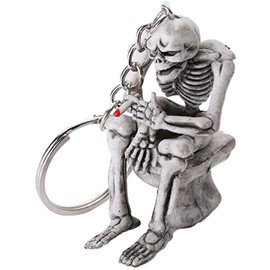 Deadly Diamonds Cool Skeleton Plastic Keyring for Men Boys, gray