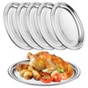 CYEAH 6 Pcs Stainless Steel Oval Platter, Heavy Duty Sizzling