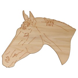 10x Wooden Thoroughbred Horse Head Craft Shapes 3mm Plywood Farm(4 x 5.2cm,No Hole)