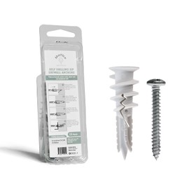 Reinforced Nylon 66 Drywall Repair Anchors - 90lb, Small Wall Hanging Kit for Apartment Quick Fixes & Towel Rack with Carbon Steel Screws, 10 Dry Wall Anchors and 10 Phillips Flat Head Wood Screws