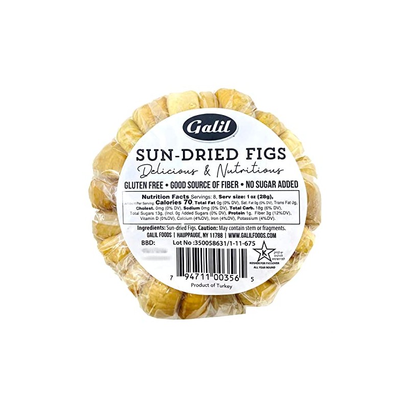 Galil Sun-Dried Figs 8 Ounces – Non-GMO, Gluten-Free, Kosher for