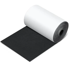 Fullhawl Large Felt Furniture Pads 5 x 120 Inch Non Slip Self Adhesive Heavy Duty Cuttable Strip Roll Felt Sheet Tape for Protecting Hardwood Floors Chair Wall, Black