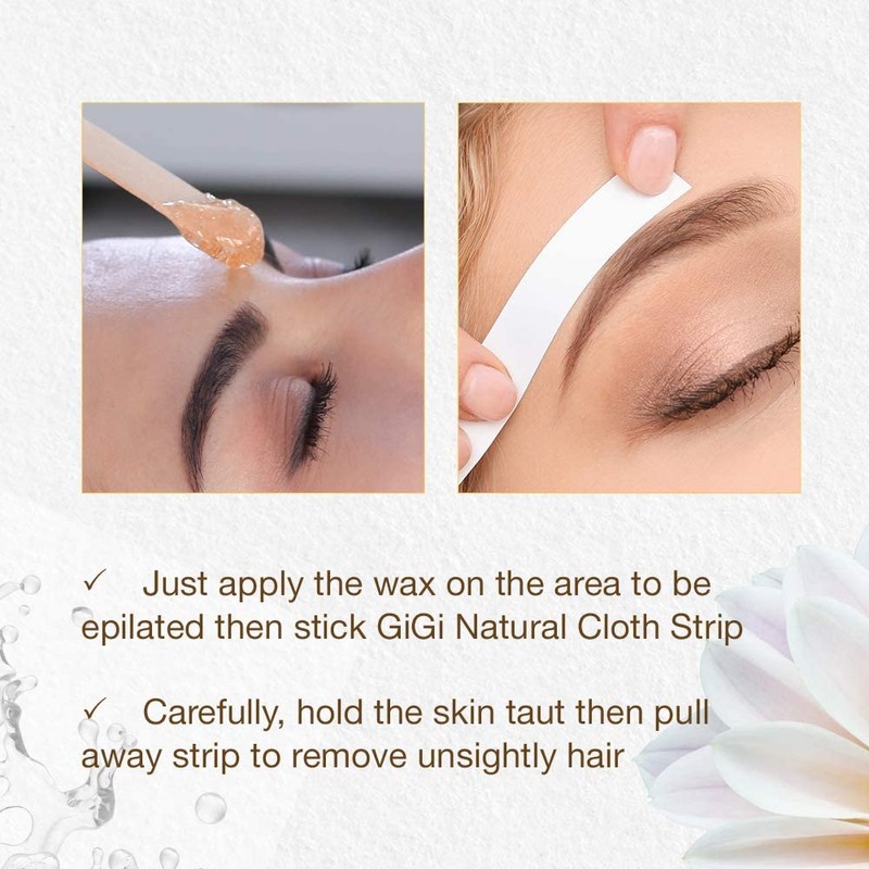 GiGi Waxing Strips for Hair Waxing/Hair Removal, Petite Cloth Strips