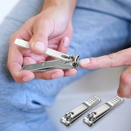 AVERZELLA 10-Pack Toenail Clippers Nail Clippers Bulk, Fingernail Toenail Clippers Pack Travel Size, Stainless Steel Edgy Nail Clippers Curved Edge for Men Women Homeless Care Supplies (Silver)