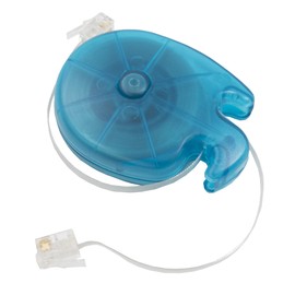 Maxar Electric Modular Cord, Telephone Wire, Winding Type, 6.5 ft (2.4 m), Clear Blue, 6 Poles, For 2 and 4 Cores