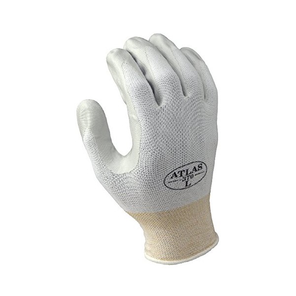 SHOWA Atlas 370W Nitrile Palm Coating Glove, White, X-Large (Pack