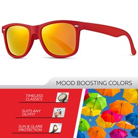 Retro Rewind Polarized Sunglasses for Men and Women - UV Protection Classic Mens Womens Sun Glasses - Cool Vintage 80s Shades