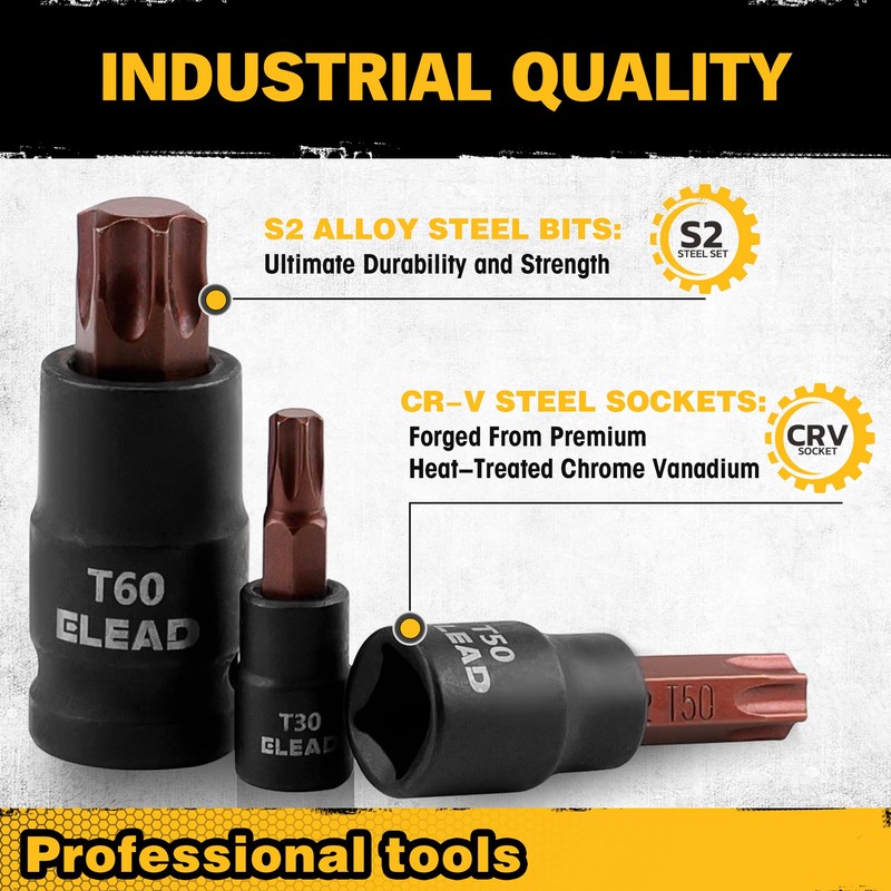 31-Piece Torx Bit Socket Set: Premium CR-V & S2 Alloy