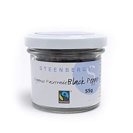 Steenbergs Organic Fairtrade Black Peppercorns Standard Jar- 55g