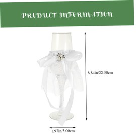 STOBAZA 1 Pair Elegant Pearl Bow Highball Goblets Wedding Glasses for Party Decorations for Bar Home and Outdoor Celebrations Safe Material Beautiful Design