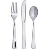 Creative Converting Assorted Boxed Metallic Silver Plastic Cutlery Set- 24