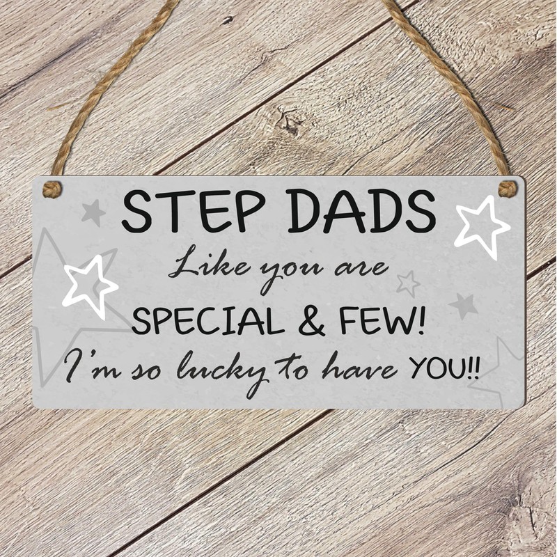 "Cherished Stepdad Appreciation Plaque - Heartfelt Inscription, Perfect for Father's