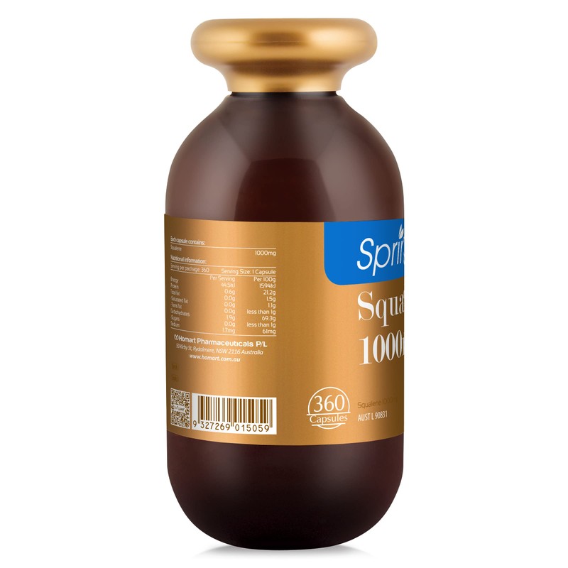 Spring Leaf Pure Squalene 1000mg 360Cap Antioxidant Vitamin Mineral Supplement