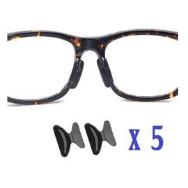AM Landen 5 Pairs 1.8mm Black Non-Slip Silicone Nose Pads Eyeglass Nose Pad