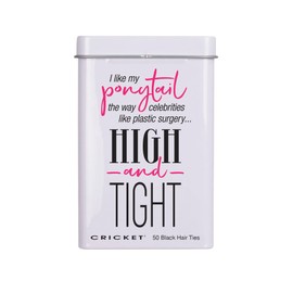 Cricket I’m With the Band Hair Tin, And High and Tight Hair Tin, On the Go, Salon, Barbershops with Non Metal Hair ties and Reusable Metal Tin, Black, 50 CT ea, 2 Tins Bundle