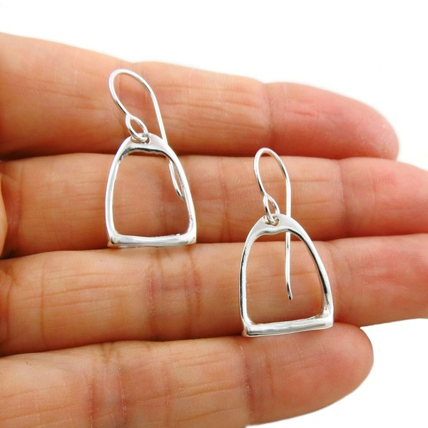 Horse Stirrup 925 Sterling Silver Riding Tack Earrings in a Gift Box