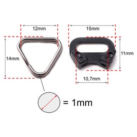 Mind Care Essentials Splentring Set with Protective Cap for Attaching Camera Straps - 4 Pieces (2 Pairs) - Triangle Shape Stainless Steel - Suitable for DSLR SLR and Compact Camera - Key Ring (2)