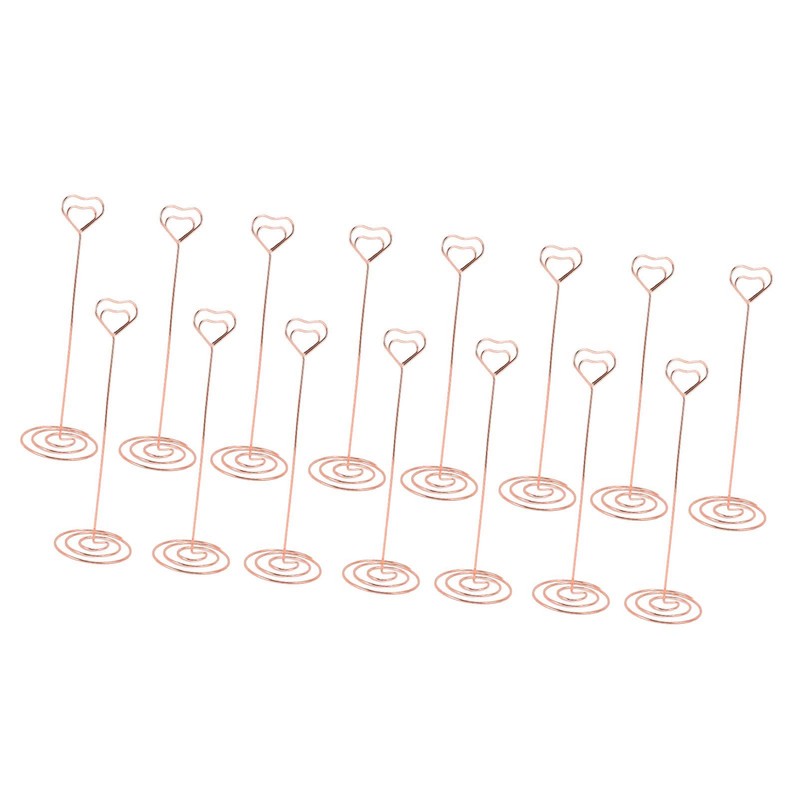15PCS Table Number Holder 22cm Heart Shaped Iron Wire Picture