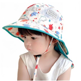 VNGOLERRY Baby Hat, Kids Hat, Sun Visor, Kids Hat with Sun Shade Cover, Girls, Boys, 18.1 inches (46 cm), 18.9 inches (48 cm), 19.7 inches (50 cm), UV Protection, Dinosaur, Spring/Summer, Cute, E