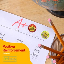 ArtCreativity Teacher Reward Stickers for Kids - 9 Rolls with Over 600 Stickers - Bulk Positive Reinforcement Student Rewards - Classroom Prize - Elementary, Kindergarten, Preschool School Supplies