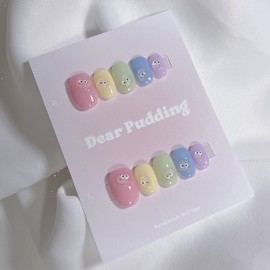 [Handmade Nail Tips] Soft Eyed Nails - Petit Almond / [수제네일팁] 말랑눈동자 네일 - 쁘띠아몬드