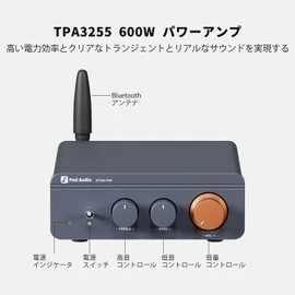 Fosi Audio BT20A Pro 300W x2 TPA3255 Bluetooth 5.0 Power Amplifier Home Audio Stereo 2 Channel Amplifier Receiver Mini Hi-Fi Class D Integrated Amplifier for Speaker Treble/Bass/Volume Control Adjustment with 32V 5A Power Supply