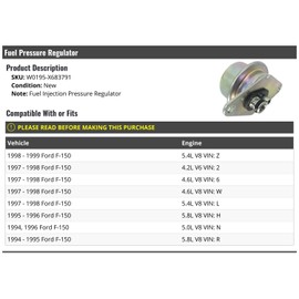 Marketplace Auto Parts Fuel Pressure Regulator - Compatible with 1994-1999 Ford F150
