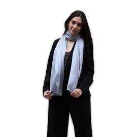 Trillion London® Spring Collection | Silver Plain Scarves | Silk Neck Scarf For Women's | Ladies Lightweight Scarves | Suitable for Daily Life & Gifting | Shawl Wraps |Size - 185 cm * 85 cm