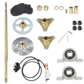 Silscvtt 29 inch Rear Live Axle Kit Complete Sprocket Hub Brake Chain Brake Master Cylinder Caliper Replacement for Drift Trike Go Kart