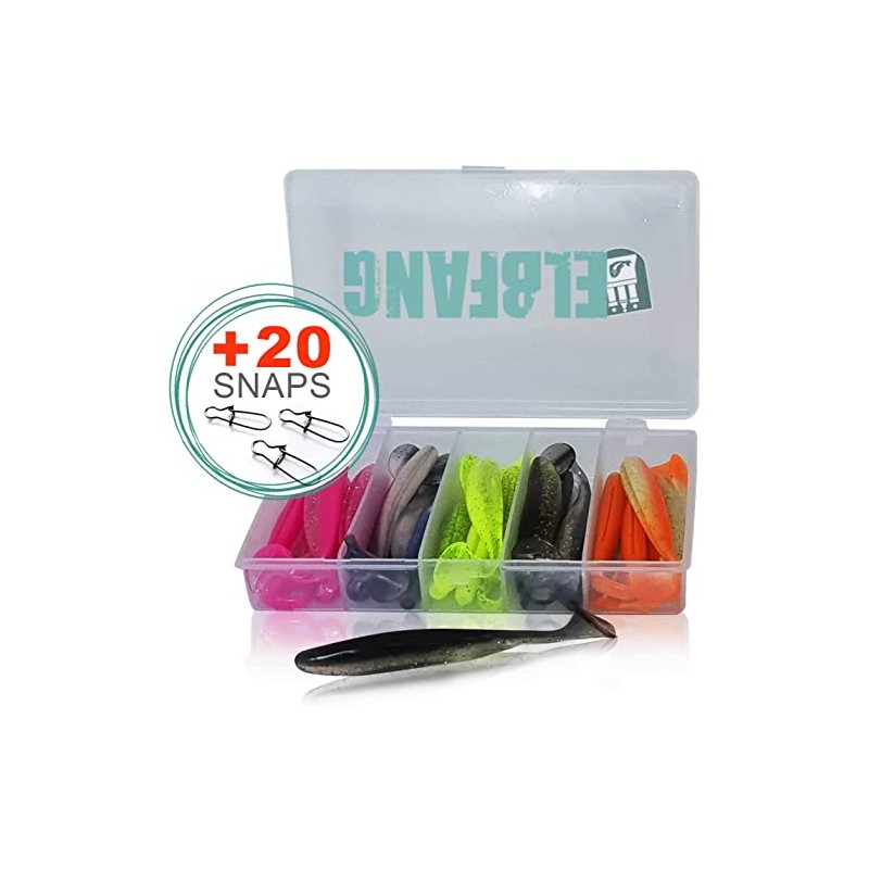 Elbfang© 20-Piece Rubber Fish Set for Zander (Pike-Perch) Fishing +