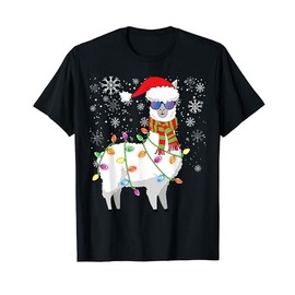 Christmas Llama Shirt Women Men Funny Llama Christmas T-Shirt, black