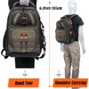 WELKINLAND 36-Pockets Electrician Backpack, Hard-Based HVAC Backpacks, Waxed-Canvas Technician Backpack,