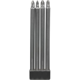 kwb Screwdriver Bit Set - 4 Pieces 150 mm Magnetic Extra Long 1/4 Inch ISO 1173 E 6.3